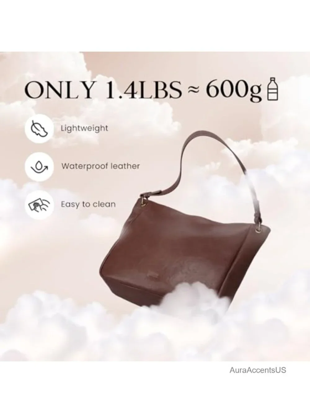 Genuine Leather Hobo Crossbody Bag with 2 Detachable Straps Vintage Purse